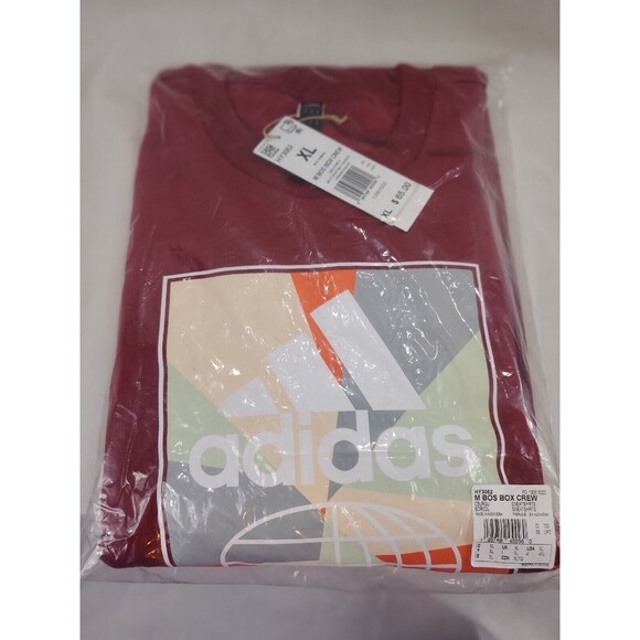 Adidas Graphic Fleece Sweatshirt Red/Maroon Men’s XL HY3062 NWT - Picture 3 of 9